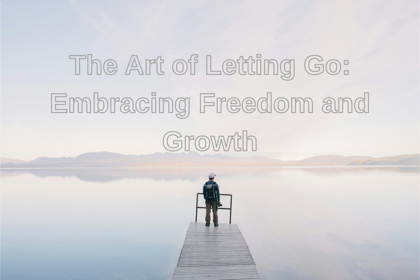 A person standing on a bridge and see the nature symbolizing letting go of burdens for freedom and growth.