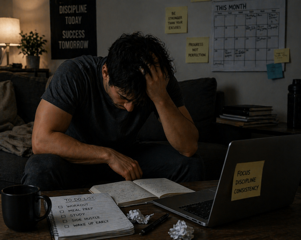 feeling unmotivated and tired struggling to stay disciplined and productive