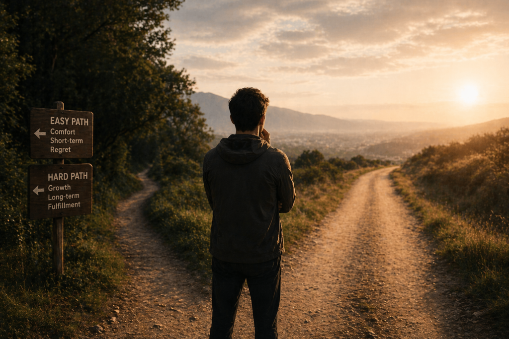 decision between quitting and staying disciplined when motivation fades