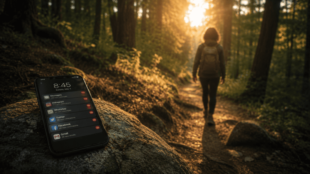 Digital Detox / Nature Balance Finding inner calm by spending time in nature and digital detox.
